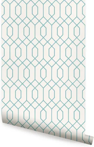 Vista 8 de Simple Shapes Papel tapiz geométrico hexagonal gris claro, despegar y pegar, 2 x 9 pies, individual