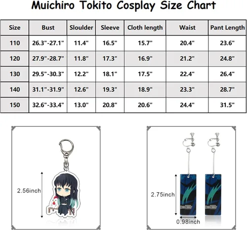 Vista 6 de Conjunto de kimono de cosplay para niñas, niños, uniforme de Demon Slayer para niños, disfraz de anime, trajes de fiesta de Halloween, llavero