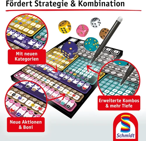 Vista 3 de Schmidt Juego 49384 Clever hoch DREI, juego de dados de la serie Klein & Fein