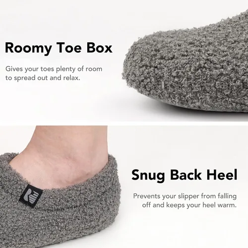 Vista 3 de RockDove - Pantuflas de vellón de estilo cerrado para mujer, ideales para interiores