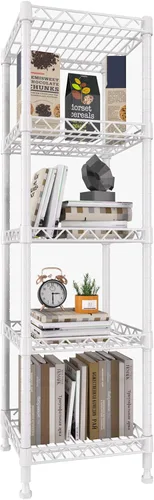 Vista 19 de GIOTORENT Unidades de Estantería Metálica de Pie de 5 Niveles, Estante de Alambre de Altura Ajustable Rack de Exhibición para Lavandería Baño Cocina