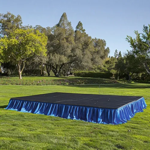 Vista 6 de Efavormart - Cubierta de escenario plegable de poliéster para plataforma de boda, color negro, 16 pulgadas x 10 pies