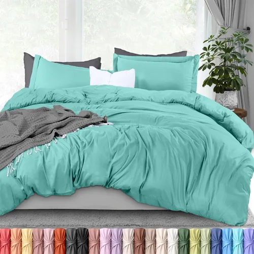 Vista 25 de Utopia Bedding Juego de funda de edredón tamaño individual - 2 piezas con cierre de cremallera - 1 funda de edredón 68X90 pulgadas y 1 funda de Beige