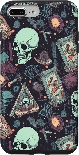 Vista 12 de Eerie Tarot Cards and Crystals Pattern Scary Cute Halloween Case for iPhone 17