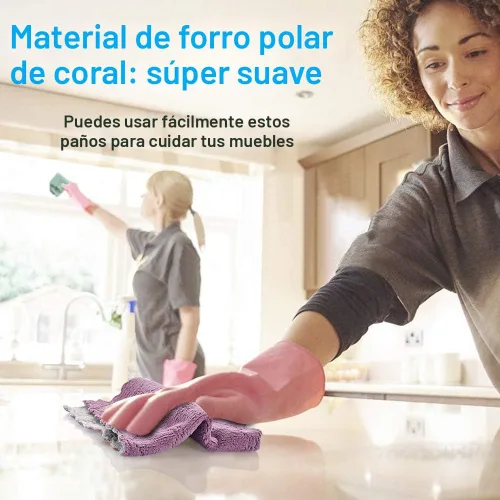 Vista 5 de LSmall - Paños de limpieza reutilizables, 6 x 10 pulgadas, paños multiusos súper absorbentes, para trapos de muebles, paños de cocina, toallas