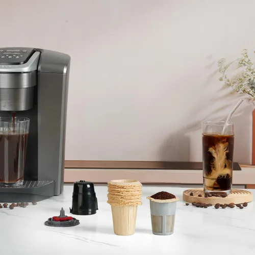 Vista 7 de Fanativita Filtros de café desechables (2.1 pulgadas de alto) para My K-Cup, K-Carafe, Cuisinart SS-RFC y otras tazas de filtro reutilizables