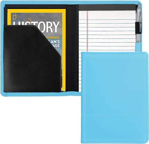 Vista 21 de Carpeta/Portafolio con Bloc, Mini Carpeta Portafolio con Bloc 5 x 8 Bloc de Escritura Tamaño Legal, Organizador de Documentos A5 para Hombres