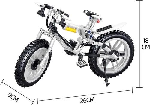 Vista 5 de Bloques de construcción de bicicleta, juego de construcción de modelo de bicicleta de montaña, escala 16, kit de construcción de bicicleta de alta
