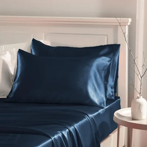 Vista 8 de Manyshofu - Funda de almohada de satén beige para protección del cabello - 2 piezas, fundas de almohada estándar, lujosas y sedosas, fundas
