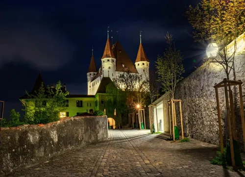 Vista 2 de Noah Puzzle Nightscape of Thun Castle en la ciudad de Thun, Oberland bernés, Suiza 1000 piezas