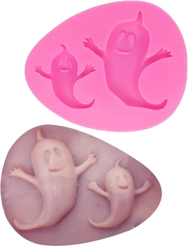 Vista 5 de Moldes de silicona con forma de fantasma para Halloween, herramientas de decoración de tartas, bricolaje, chocolate, dulces, galletas, galletas