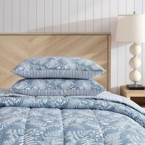 Vista 7 de Eddie Bauer - Juego de edredón individual, ropa de cama reversible suave con funda a juego, juego de ropa de cama lujosa inspirada en flores Helecho