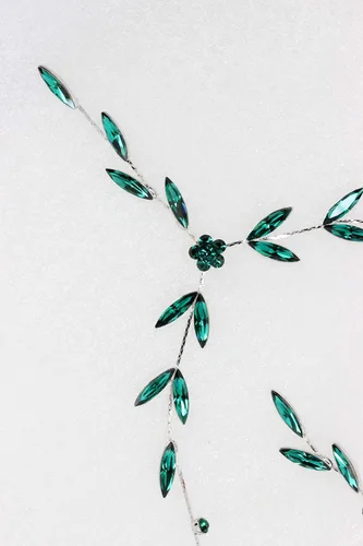 Vista 4 de Faship - Juego de collar y aretes con cristales de imitación florales