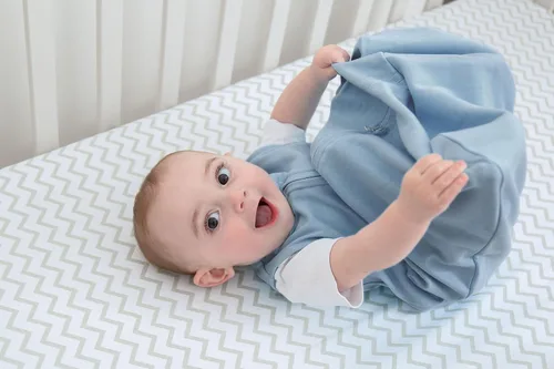 Vista 2 de Ely's & Co. Manta de algodón para bebé, saco de dormir de algodón 0-3,3-6, 6-12, 12-18 meses, juego de 2 unidades para bebé niño y niña, rosa, azul