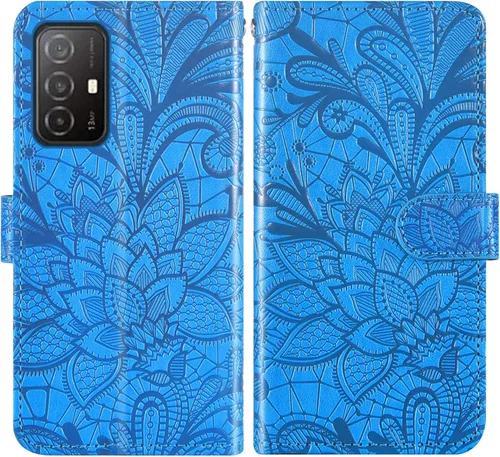 Vista 4 de Asuwish WTVIS01 - Funda de teléfono para teléfono visible de medianoche con protector de pantalla de vidrio templado y cartera de encaje, soporte