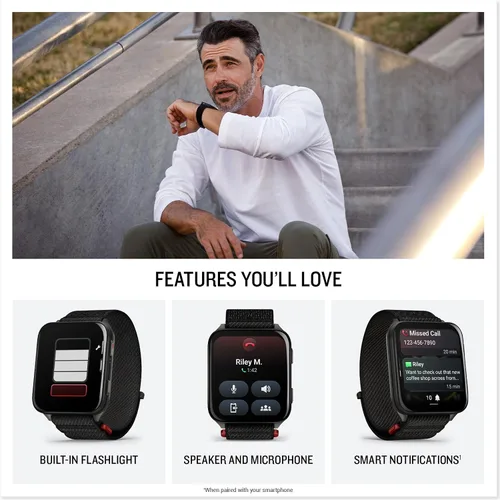 Vista 4 de Garmin® Venu® X1, Reloj inteligente GPS delgado y ligero, pantalla AMOLED, funciones avanzadas de salud y fitness, negro con respaldo de caja
