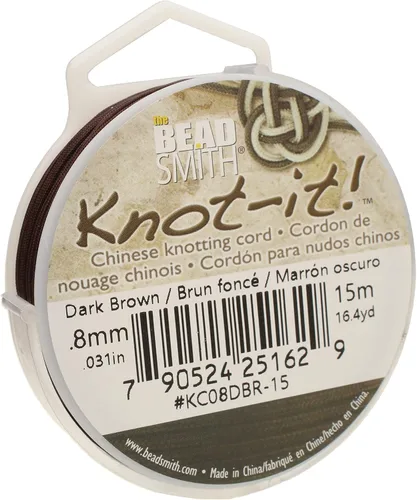 Vista 15 de The Beadsmith Knot-it - Cordón de nailon chino, color negro, 0.059 in de diámetro, carrete de 16.4 ft