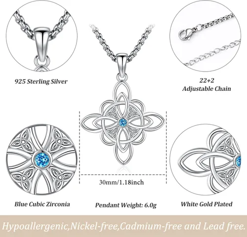 Vista 4 de Odinstone Tetragrammaton de Plata 925 Tetragrammaton - Collar con colgante para hombres y mujeres, amuleto de buena suerte, joyería Wiccan
