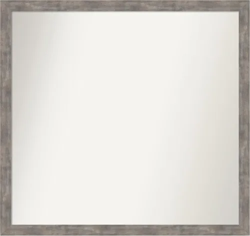 Vista 217 de Amanti Art Silver Bathroom Mirror for Over Sink, 26x45 Custom Made Marred Pewter Rectangle Vanity Mirror, Oversize Casual Wood Frame, Hangs Estaño