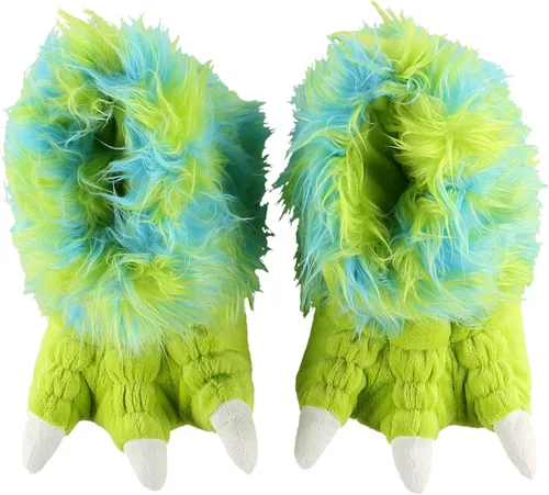 Vista 4 de Lazy One - Pantuflas con diseño de garra de animal para niños y adultos, disfraz divertido para niños, cálidas pantuflas peludas