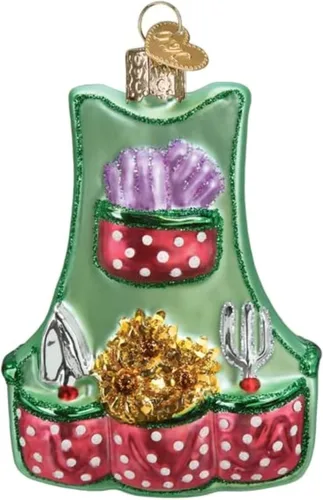 Vista 13 de Old World Christmas - Adorno de semillas de jardín con diseño de paleta, de vidrio soplado para árbol de Navidad, decoración festiva hecha a mano