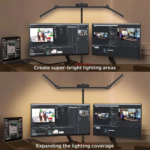 Vista 2 de Led Desk Lamp for Office Home, Architect Desk Lamp with Clamp, Ultra Bright Dimmable Table Light, Stepless Dimming and Tempering Desk Light for