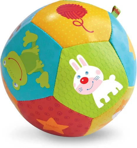 Vista 11 de HABA Pelota suave para bebé, tiempo boca abajo y juego sensorial, pelota de juego infantil de 4.5 pulgadas, ideal para gatear, para bebés de 6 meses