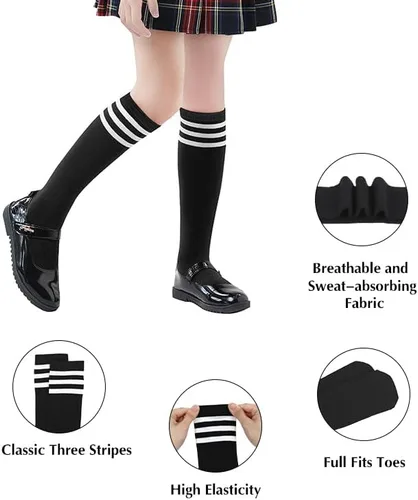 Vista 4 de Century Star Calcetines de fútbol para niños y niñas, calcetines altos hasta la rodilla, calcetines de béisbol para niños, calcetines de béisbol