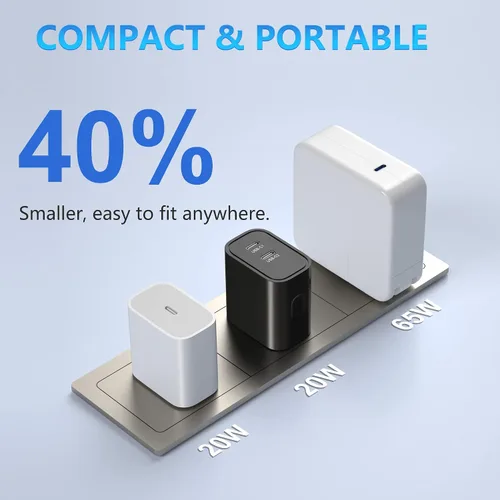 Vista 6 de Costyle - Cargador de pared USB C [3 unidades], bloque de carga doble USB C de 20 W, enchufe de pared rápido C, bloque de carga tipo C para iPhone