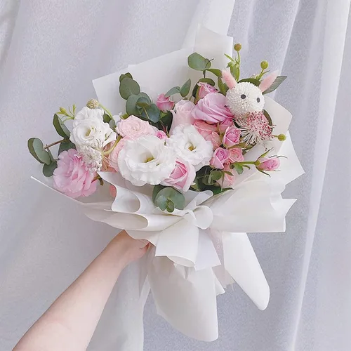 Vista 6 de Papel de regalo floral coreano, 40 hojas, suministros para floristería, papel de regalo para ramo de flores impermeables, suministros florales