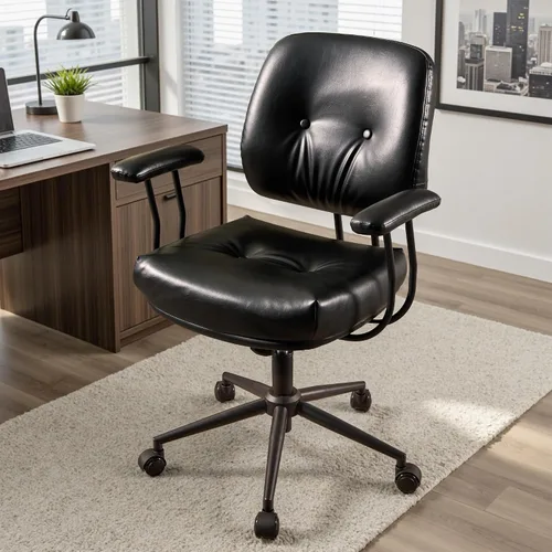 Vista 17 de Silla ergonómica de oficina giratoria de piel sintética para oficina en Marrón