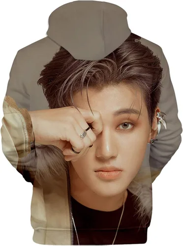 Vista 8 de Xkpopfans Kpop ATEEZ Sudadera con capucha con estampado 3D del tesoro Wooyoung San Mingi
