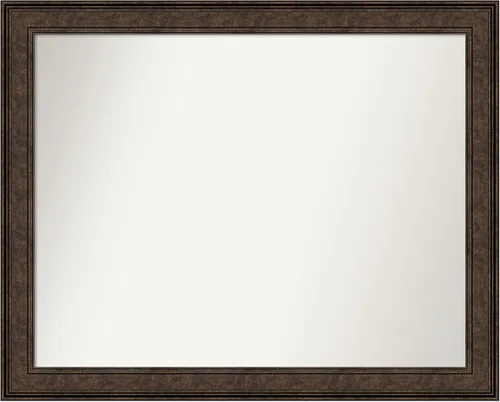 Vista 494 de Amanti Art Espejo de pared personalizado no biselado (25 x 25 pulgadas), marco de bronce acentuado, varios tamaños personalizados, espejo de baño