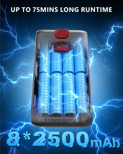 Vista 13 de Aspiradora inalámbrica, 75 minutos, 650 W, 55 KPA, potente aspiradora de Rojo claro