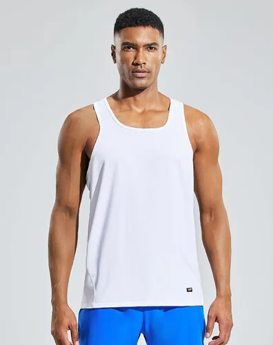 Vista 6 de MIER Camisetas de entrenamiento sin mangas para hombre, secado rápido, natación, atletismo, gimnasio, correr, muscular, playa, camisetas sin mangas