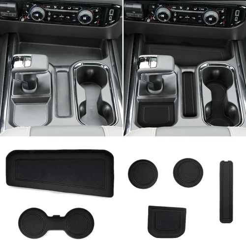 Vista 23 de Bandeja organizadora de consola central de 3 piezas y bandeja de consola compatible con Chevy Silverado 2014-2018/GMC Sierra 1500 y Silverado