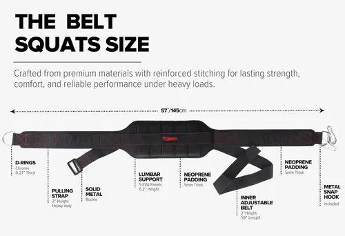 Vista 8 de Cinturón para sentadillas con barra, accesorio para rack y máquina de sentadillas, para levantamiento de pesas y powerlifting – Soporte