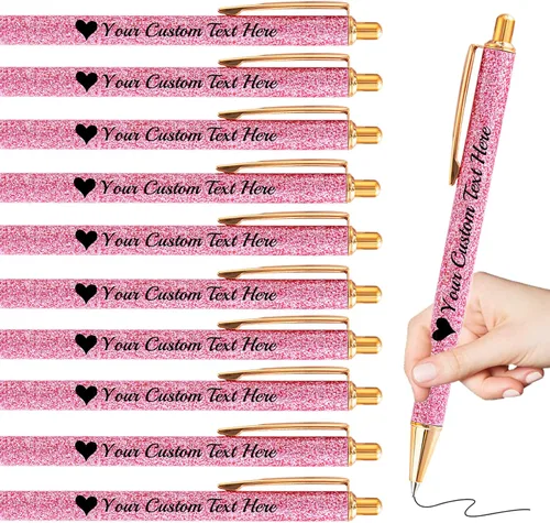 Vista 69 de Bolígrafos personalizados con purpurina con nombre a granel, 10 unidades, bolígrafos personalizados con punta de lápiz digital para mujeres y niñas