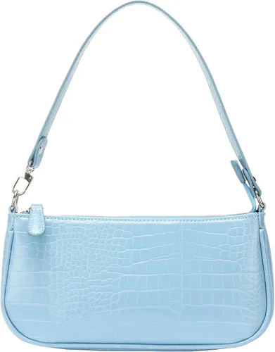 Vista 10 de Bolso de hombro con efecto de cocodrilo, estilo retro, de piel sintética, embrague clásico para mujer