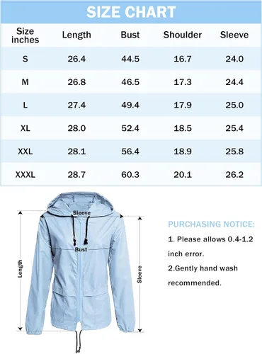Vista 6 de Komorebi Chubasqueros impermeables para mujer, talla grande, ligeros, plegables, con capucha, para exteriores
