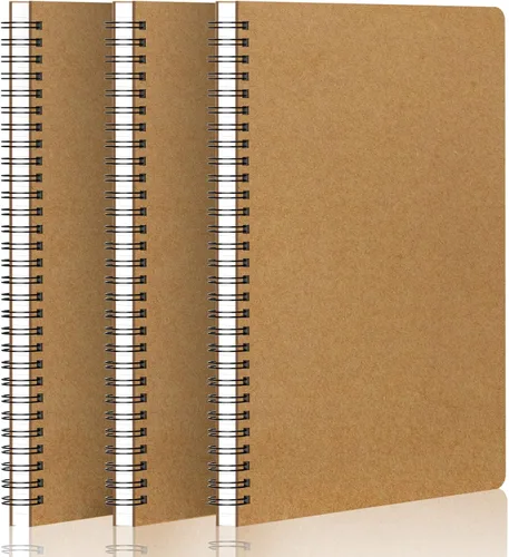 Vista 13 de EUSOAR Cuaderno de cuadrícula en espiral, 3 paquetes A4 de 11 pulgadas x 8-1/2 pulgadas, tapa dura, diario negro, 120 páginas/60 hojas de papel