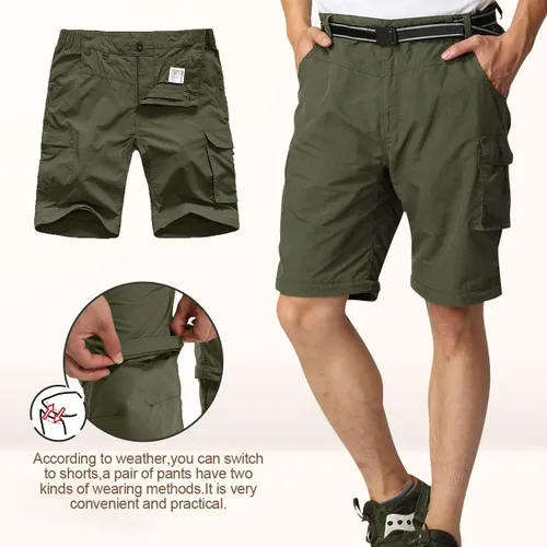 Vista 3 de Jessie Kidden - Pantalones convertibles de senderismo para hombre, de secado rápido, ligeros, con cremallera, pantalones para safari, para viajes