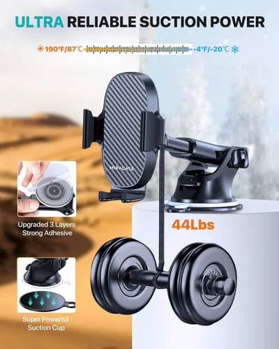 Vista 4 de Soportes para teléfono Miracase para tu coche, soporte universal para teléfono de coche para salpicadero, ventilación y parabrisas, soporte