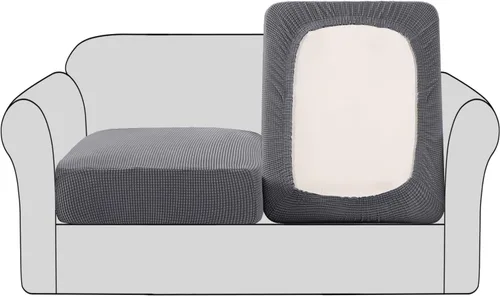 Vista 29 de H.VERSAILTEX - Fundas elásticas para cojín de sofá individual, fundas de asiento para silla de sofá, protector de cojín con tejido jacquard de sarga