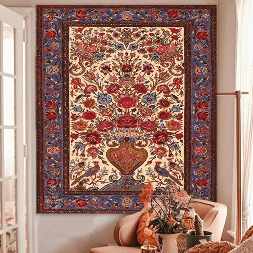 Vista 10 de Atrippy Tapiz de pared bohemio con mandala rosa para dormitorio, tapiz estético blanco y rosa, decoración de habitación para adolescentes y niñas