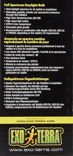 Vista 3 de Exo Terra Repti-Glo 2.0 Lámpara (13W, luz natural) Lámpara de terrario de espectro completo fluorescente compacta