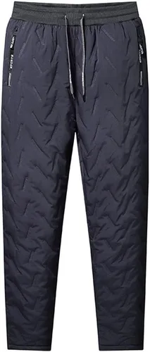 Vista 6 de Pantalones cálidos de invierno Mem de lana clásica gruesa y holgada de terciopelo para hombre, pantalones deportivos de lana de cordero para hombre