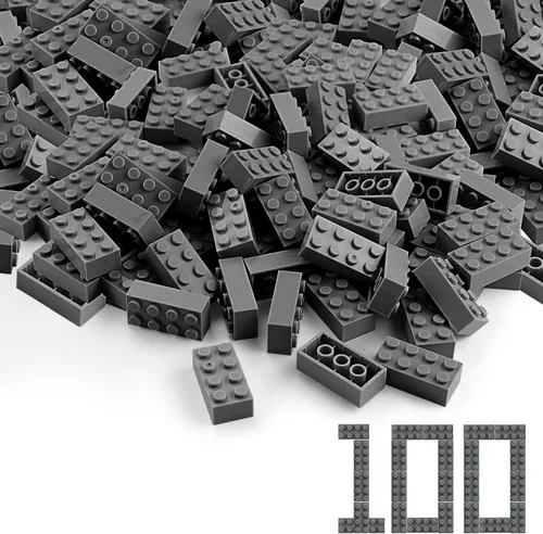 Vista 49 de 100 piezas 2 x 4 Ladrillos Piezas Negras Partes Clásico Juego Creativo Bloques de Construcción Juego de Partes Accesorios de Juguete Compatibles