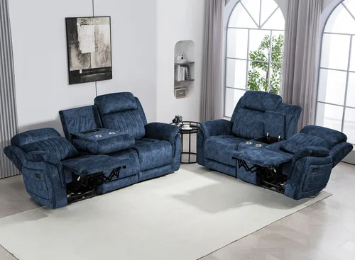 Vista 11 de Zero Gravity Power - Juego de sofá reclinable de 2 piezas con reposacabezas ajustable, sofá reclinable eléctrico y sofá biplaza con puntos de carga
