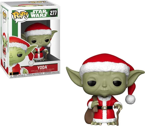 Vista 2 de Star Wars: Holiday - Santa Yoda Funko Pop! Figura de vinilo (paquete con funda protectora compatible con POP Box), multicolor, 3.75 pulgadas